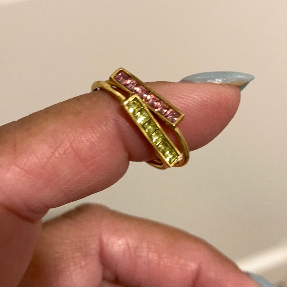 Baublebar Alisyn ring set yellow, pink, green.